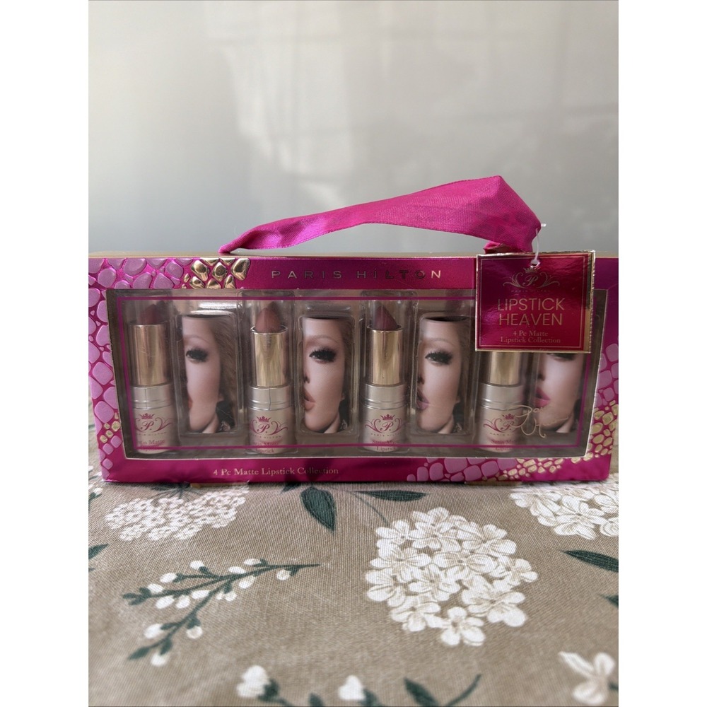 Paris Hilton 4 Pc Matte Lipstick‎ Collection Girly Kiss Glam Time Wanderlust